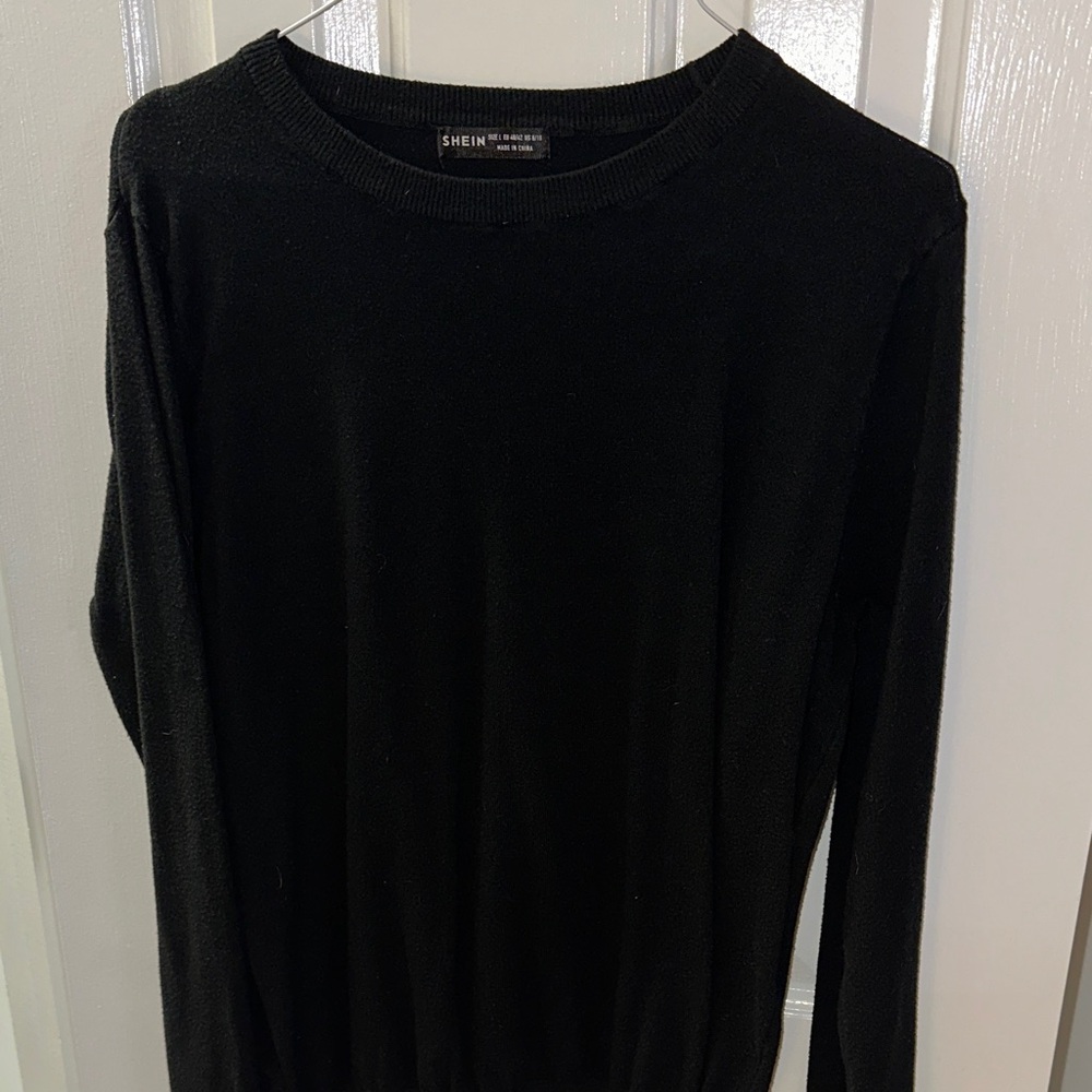 SHEIN Classic Black Crewneck Sweater